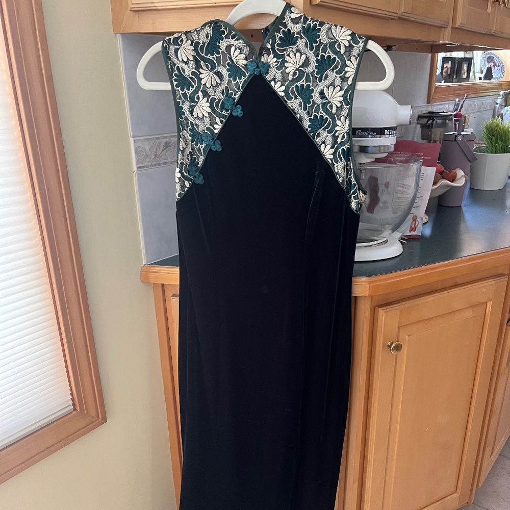 Vintage Peteria Green Velvet Gown, XL